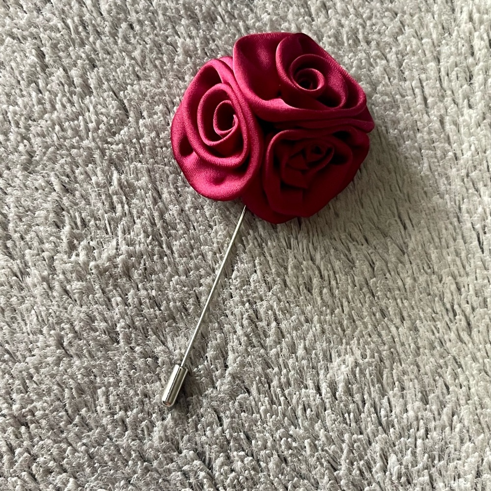 Elegant Burgundy Lapel Pin